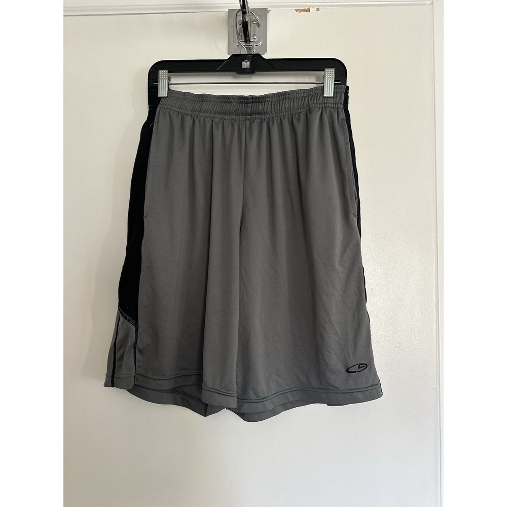 Champion Streetwear Athletic Basketball Shorts Sz:M Gray Black Mesh Polyester